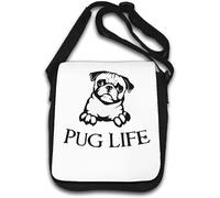 Pug Life Sac à bandoulière Motif carlin Blanc