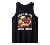 Pug Puppy Funny Fall Saying for Pug Mom Cute Autumn Sleep Débardeur