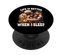 Pug Puppy Funny Fall Saying for Pug Mom Cute Autumn Sleep PopSockets PopGrip Adhésif