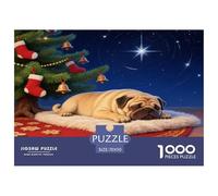 Pug1000 Piece Jigsaw Puzzle for Adults and Kids Educational Games NoëlChallenging for Home Decoration Great Gift Idea70x50cm/1000pcs