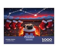 Pug1000 Piece Jigsaw Puzzles for Adults and Kids Educational Games NoëlFun and Challenging for Home Decoration Great Gift Idea70x50cm/1000pcs