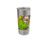 Pugasaurus Rex Dinosaure Dino T-Rex Carlin Chiot Mignon Drôle Gobelet isotherme en acier inoxydable double paroi