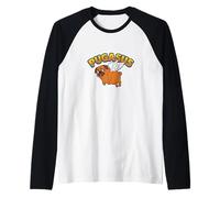 Pugasus Funny Pug Pegasus Pun Mythique Chien ailé Manche Raglan