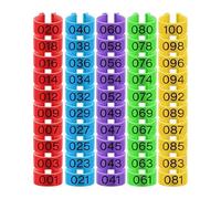 Pugermering 100 Anneaux pour Volailles, Bagues D'identification pour Pattes de Volailles, Bagues D'identification pour Poulets, Oies Naines, Canards et Au, S