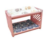 Pugermering 5 Pièces Lit Lapin Maison Abri Animaux Petits Cachette Matelas Couverture Détachable Adapté pour Cadeaux Décoration Intérieure, Rose