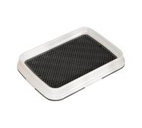 Pugermering Bac à Litière pour Chien Plateau Hygiénique Chiot Tapis Apprentissage Grille Solide Matière PP Conception Pratique Adapté Intérieur Maison, Noir