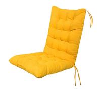 Pugermering Coussin de Chaise de Salle à Manger, Galette de Chaise, Tapis de Chaise en Velours Côtelé, Tapis de Siège Antidérapant avec Dossier, Coussin pour Faut, Jaune