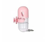 Pugermering Distributeur d'eau Automatique pour Oiseaux avec Bec Métallique et Fixation Réglable Suspendu Transparent pour Cage Accessoire Pratique pour Animaux, Rose