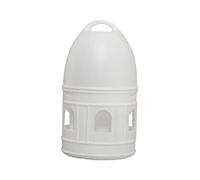 Pugermering Distributeur d'eau Automatique pour Oiseaux et Pigeons, avec Poignée Supérieure et Capacité de 10 L, Compatible avec Les Mangeoires Automatiques P, Blanche