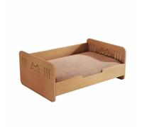 Pugermering Industrial Lounger Canapé pour Animaux Lit pour Chien Sofa pour Chat Divan pour Animaux Design Élégant Type Sofa Mini Surélevé Bois Stable Housse, Original, Petit