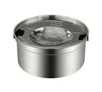 Pugermering Industrielle en Acier Inoxydable Couvercle Flottant Base Antidérapante pour Chien Chat Adaptée aux Repas Quotidiens, 3.2L