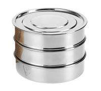 Pugermering Kit de Germination de Graines en Acier Inoxydable, Plateau de Germination Rond avec Maille Cryptée pour de Haricots, Ensemble de Plaques de 2 Mailles