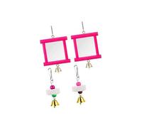 Pugermering Lot de 2 Miroirs à Picorer en Bois avec Pierres de Soin du Bec, Rouge