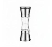 Pugermering Moulin à Poivre avec Mécanisme Céramique Verre Robuste Bouton Ajustable pour Épices Couvercle Hermétique Adapté à la Cuisine Salle à Manger, Ss Double