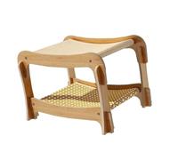 Pugermering Panier pour Chat avec Surface à Griffer, Idéal pour Dormir et Accueillir Chatons, Structure à Deux Niveaux, Surface