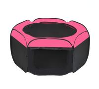 Pugermering Parc Portable pour Oiseaux Pliable en Tissu Oxford Ouverture Zippée sur Le pour Poules Pouls Pits Lapins Adapté aux Périos d'Activité en Plein Air au Stockage Gain Place, Rose