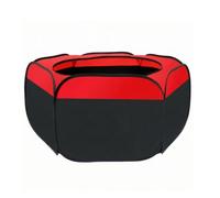 Pugermering Parc Portable pour Oiseaux Pliable en Tissu Oxford Ouverture Zippée sur Le pour Poules Pouls Pits Lapins Adapté aux Périos d'Activité en Plein Air au Stockage Gain Place, Rouge