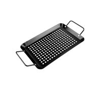 Pugermering Plaque de Cuisson Perforée pour Barbecue, Panier de Cuisson Portable pour La Cuisine et L'extérieur, 32.5x18x2.2cm