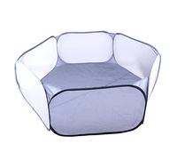 Pugermering pour Animaux de Compagnie Tente Hamster Abri Lapin Clapier Parc Pliant Aérée Tissu Polyester Ventilation Adaptée à La Cour et Sorties En, gris