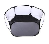 Pugermering pour Animaux de Compagnie Tente Hamster Abri Lapin Clapier Parc Pliant Aérée Tissu Polyester Ventilation Adaptée à La Cour et Sorties En, le noir