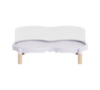 Pugermering Support Mangeoire Élevée Mangeoire surélevée Support Alimentaire Pieds Bois Confort Digestion Facile Résistant PP Adapté pour Chats Petits Chiens, Violet