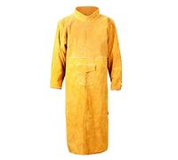 Pugermering Tablier Soudé, Ignifugé, Long Manteau En Cuir de Vachette, Confortable, Manches Longues, Ajustable - 100 Cm/120 Cm/130 Cm, 120cm