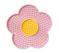 Pugermering Tapis à Lécher pour Chiens avec Ventouses, Coussin en Forme de Fleur, Idéal pour Manger Lentement et pour L'apprentissage du Bain, Rose