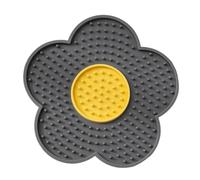 Pugermering Tapis à Lécher pour Chiens avec Ventouses, Coussin en Forme de Fleur, Idéal pour Manger Lentement et pour L'apprentissage du Bain, Gris