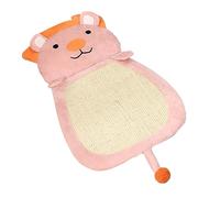 Pugermering Tapis Griffoir Chat Coussin Griffoir Lit Chat Sisal Haute Résistance Tissu Velours Toucher Doux Protecteur Adapté aux Chats Chiots Maison Détente, Lion Rose