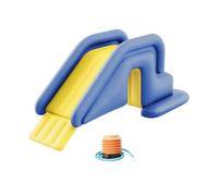 Pugermering Toboggan Gonflable avec Pompe à Pied, Toboggan et élargi, Pratique pour Enfants, Toboggan de pour Arrière-Cour, Bleu