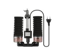 Pugermering Unité Filtration pour Aquarium Pompe Intégrée pour Circulation au Oxygénation Double Chambre en Éponge Billes Céramiques Support Ventouse Stable, Yu-229c