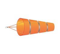 Pugermering Windsock Flag Sac de Vent Indicateur de Direction du Vent Tissu Oxford Résistant avec Bande Réfléchissante Adapté à L'Industrie Chimique Ferme Pelouse, Orange