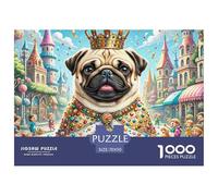 PugPuzzle The Art of Colour: We are Better at Home - Cute Pets 1000 Pieces, Full Colour Series, Perfectly Matching Pieces, for Adults and Children from 12 Years 70x50cm/1000pcs
