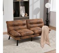 PUGSDRLY Canapé d'angle Convertible 2 Places,Petit Canape 2 Places avec Dossier et Accoudoirs Réglables,Pieds Métalliques,pour Salons,Chambres (Café)