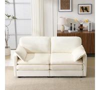 PUGSDRLY Canapé Deux Places de Style Moderne et épuré, Confortable et spacieux, idéal pour Le Salon ou la Chambre à Coucher (White)