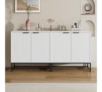 PUGSDRLY Modern Sideboard Chest of Drawers 80x40x80cm with Metal Handles and Framed Feet, for Living Room, Hallway and Dining Room (2)