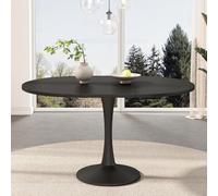 PUGSDRLY Table Ovale Salle à Manger Extensible,Table a Manger Moderne Minimaliste,Multifonctionnelle,pour Salon Cuisine Balcon et Bureau,L100/140*W100*H75cm (Noir)