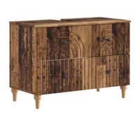 PUGYNBK ALKMAAR Ensemble de meuble de salle de bain 2 pièces en bois | Résistant à l'humidité, grands tiroirs, portes réversibles, design compact pour petites salles de bain