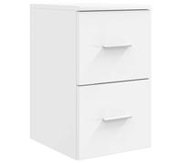 PUGYNBK Armoire de salle de bain intermédiaire blanche 30 x 44,5 x 50 cm | Bois durable, tiroirs larges, poignées argentées, style minimaliste, usage intérieur