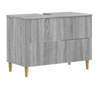 PUGYNBK ARNHEM Sonoma Ensemble d'armoire de salle de bain 2 pièces Gris | Bois élaboré résistant à l'humidité, portes réversibles, rangement compact, nettoyage facile