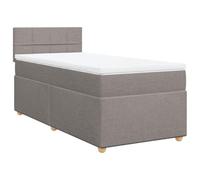 PUGYNBK Box Spring avec matelas à ressorts ensachés 90 x 200 cm Taupe | Polyester respirant, protège-matelas lavable, base avec lames, support individuel