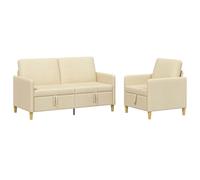PUGYNBK Canapé avec rangement 2 unités Crème Polyester | Siège relevable avec espace intérieur, structure en métal, housses amovibles, utilisation polyvalente dans les chambres et