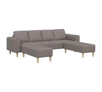 PUGYNBK Canapé de salon 3 unités taupe polyester avec mousse | Assemblage simple, tournevis et deux personnes, pieds stables, usage quotidien, décoration moderne