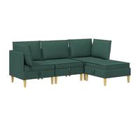 PUGYNBK Canapé modulaire avec rangement 4 unités Vert foncé | Contreplaqué résistant, coussins en polyester, housses amovibles, distribution flexible