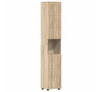 PUGYNBK Ensemble d'armoires de salle de bain chêne Sonoma 203 cm | Bois élaboré, finition mate, grands compartiments, nettoyage avec chiffon humide, montage facile