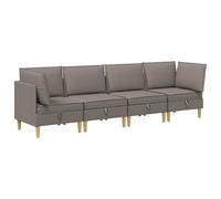 PUGYNBK Ensemble de canapé modulaire avec rangement 4 unités Taupe Tissu | Cadre en contreplaqué, coussins en polyester, housses amovibles, design flexible