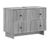 PUGYNBK Ensemble de meuble de salle de bain 2 pièces Ede Sonoma gris | Bois d'ingénierie résistant à l'humidité, portes réversibles, grand rangement, design moderne