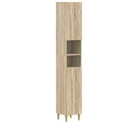 PUGYNBK Ensemble de meubles de salle de bain 2 pièces Delft chêne Sonoma | Bois d'ingénierie résistant à l'humidité, porte réversible, grand rangement, design linéaire moderne