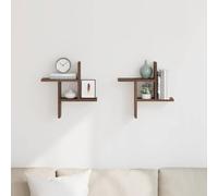 PUGYNBK Étagères murales 2 unités bois ingénierie marron chêne 38 x 12 x 38 cm | Flottants décoratifs, résistants à l'humidité, nettoyage facile, économie d'espace pour la maison