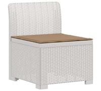 PUGYNBK Fauteuil de jardin individuel avec coussin aspect rotin PP | Polypropylène résistant, texture rotin, usage extérieur, coussin inclus, montage entre deux, entretien facile